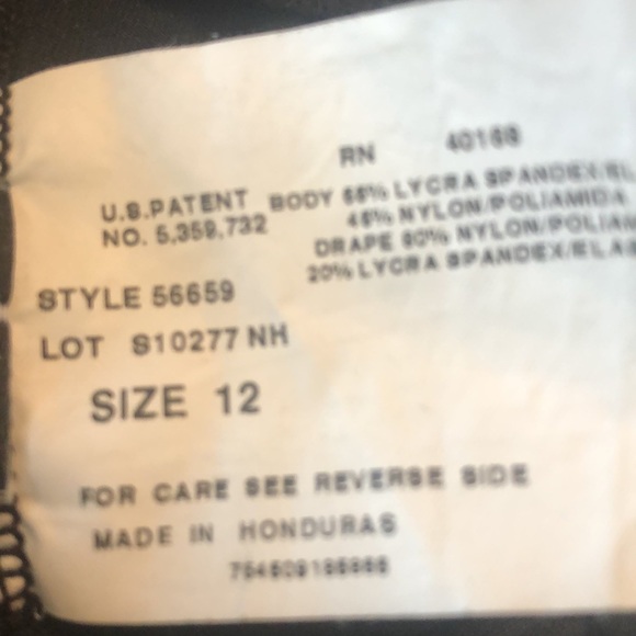 Trimshaper Double Strap Black One Piece Swimsuit - Picture 7 of 7